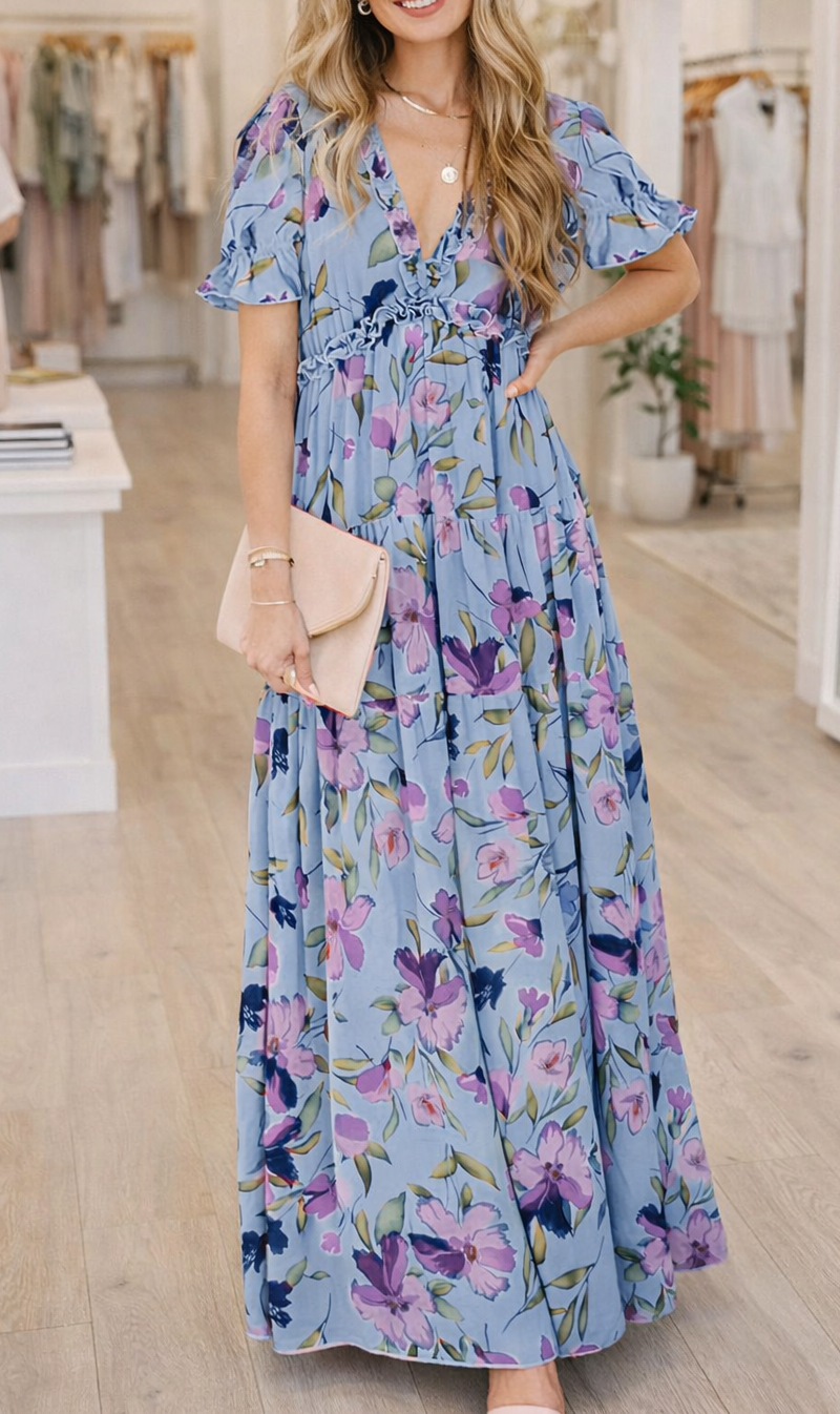 Purple Gardenia Maxi Dress RTS
