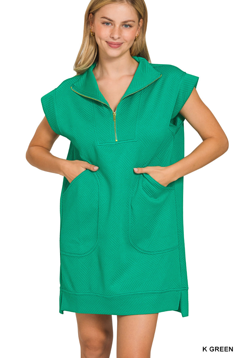 Zenana Quarter Zip Dress