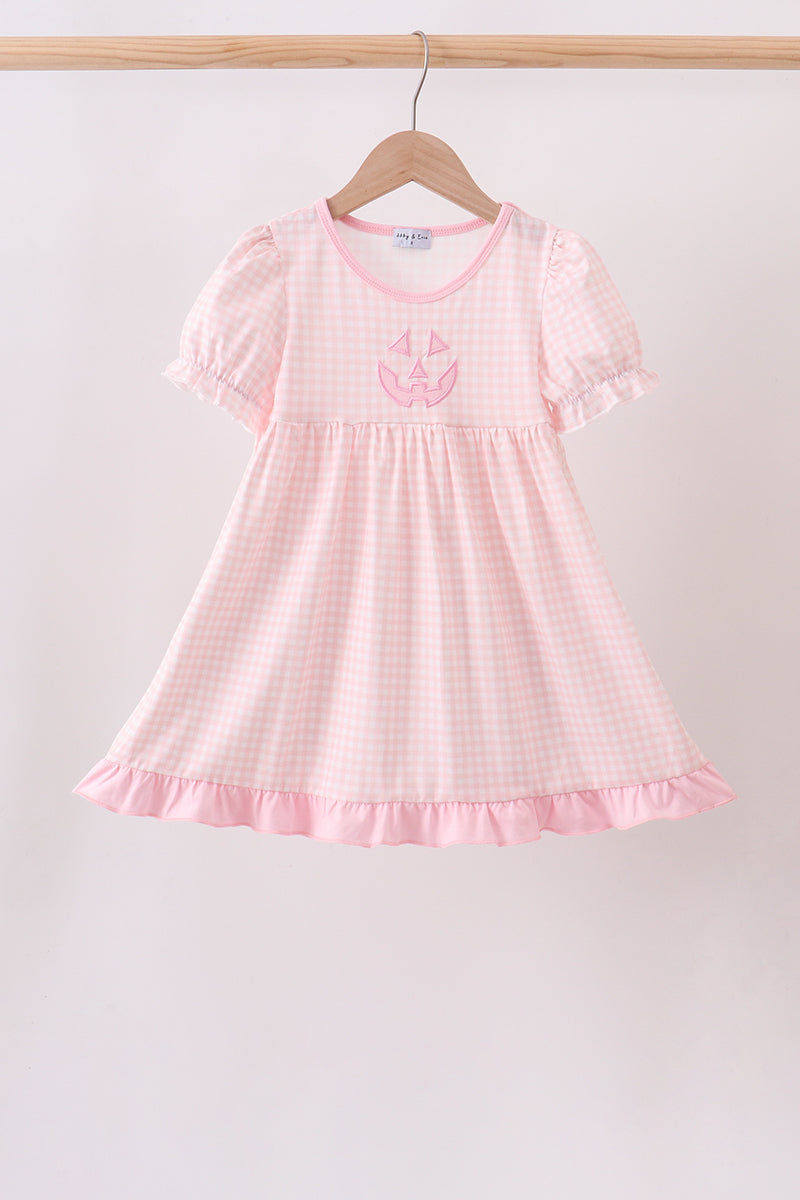 Pink Jack-O-Lantern  Applique Dress