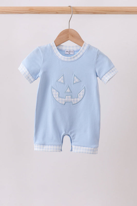 Blue Jack-O-Lantern  Applique Romper