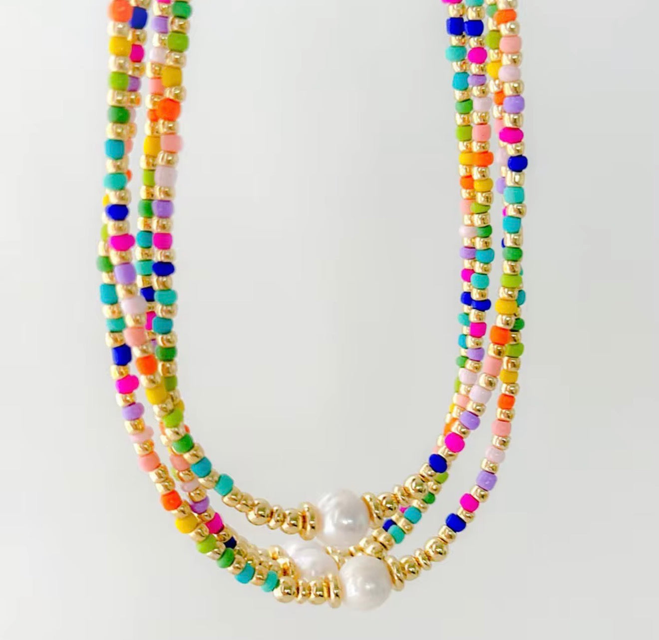 Freshwater Beaded Pearl Necklace RTS