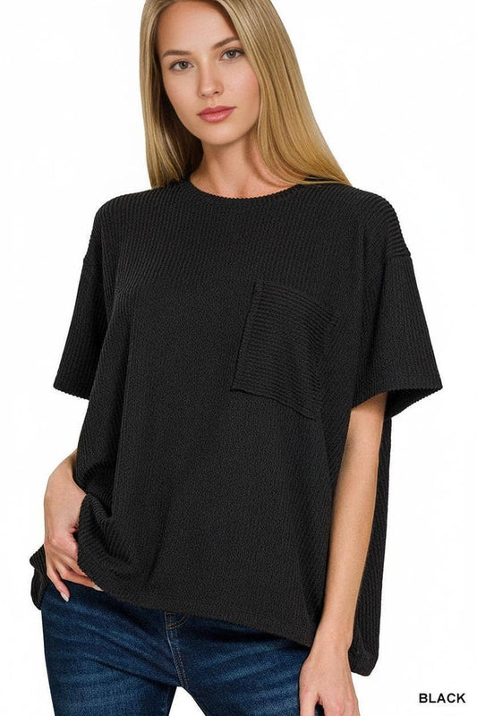 Zenana Corded Rib Oversized Top