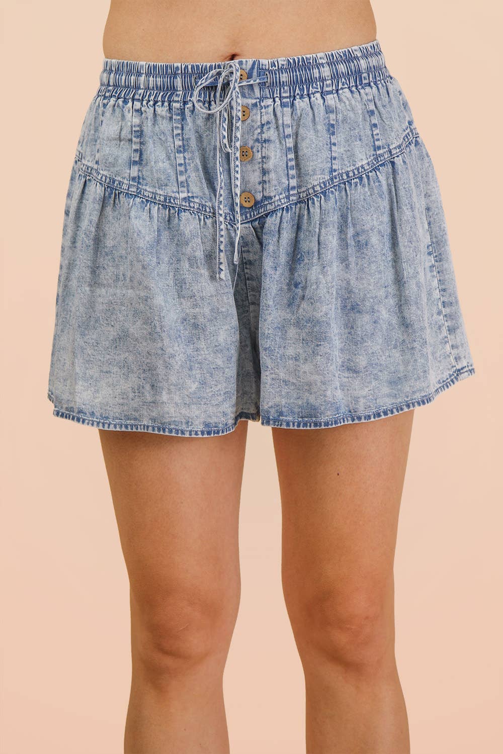Chambray Flare Shorts