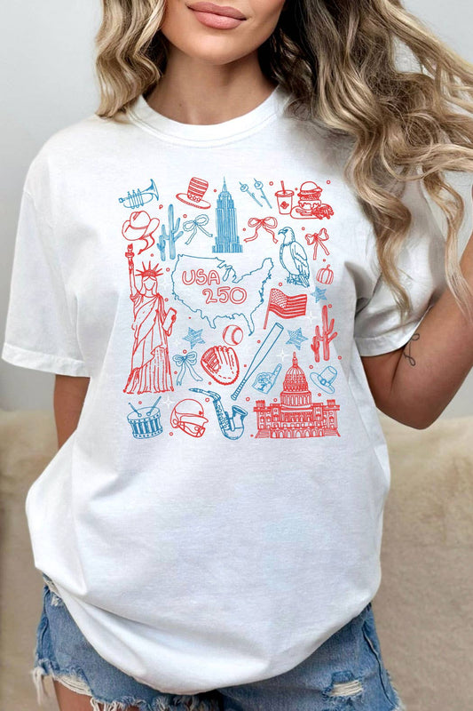 USA 250 American Collage Comfort Colors Tee