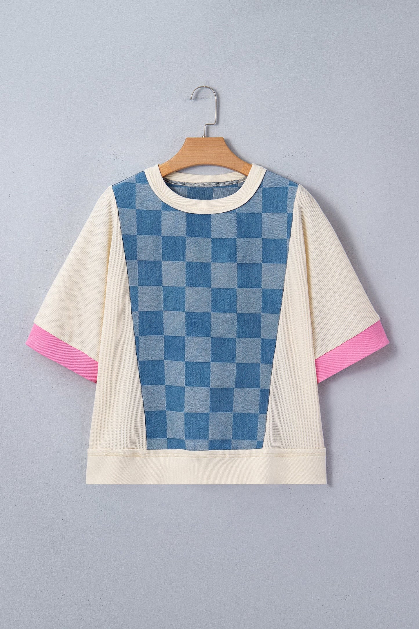 Denim Checkered Loose Top