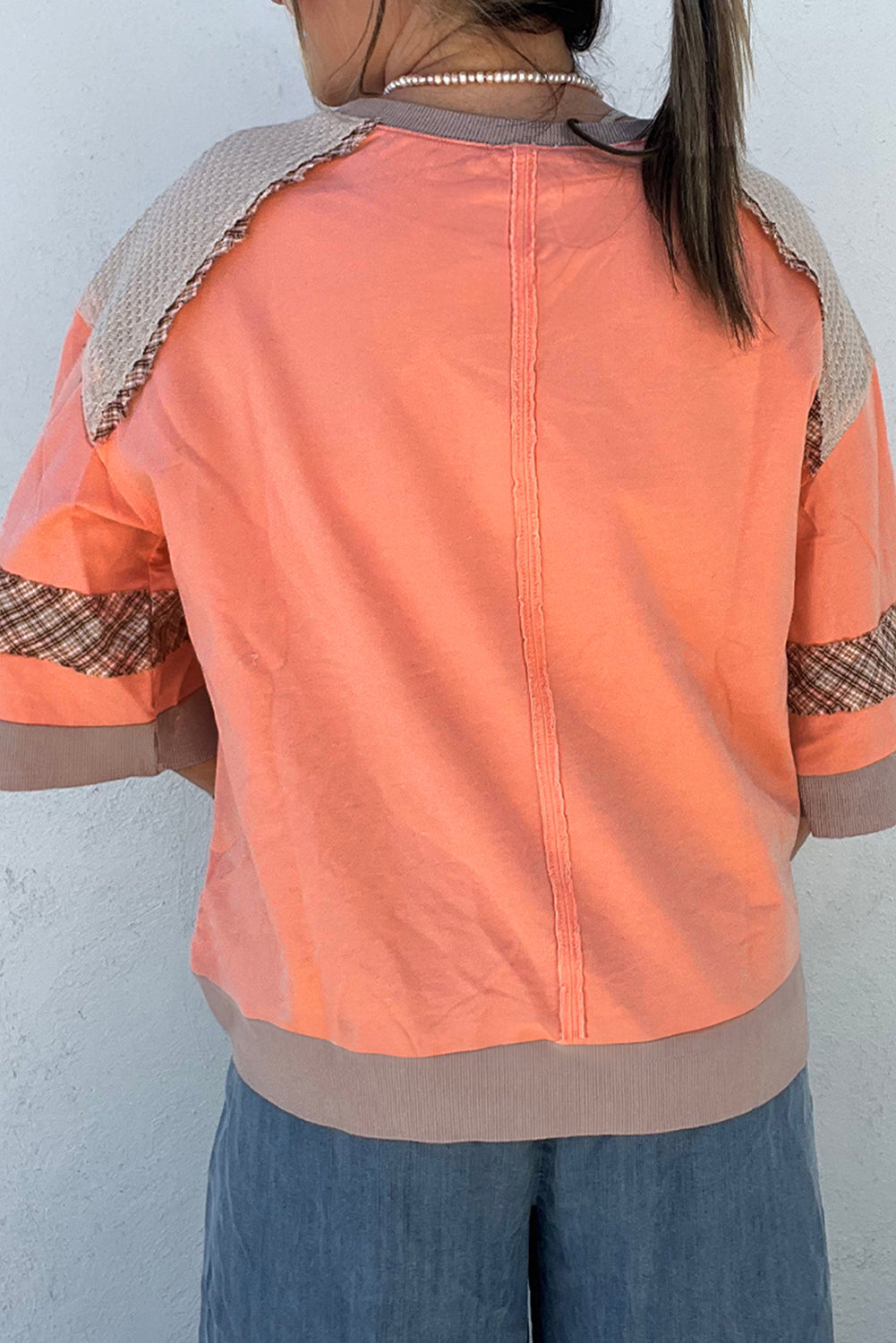 Orange Patchwork Flower Top