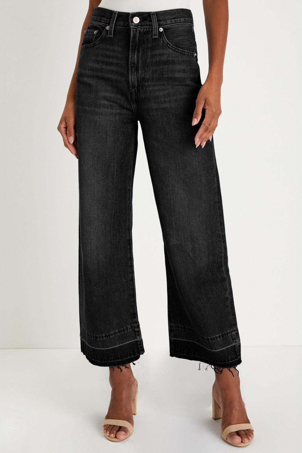 Raw Hem High Waist Jeans