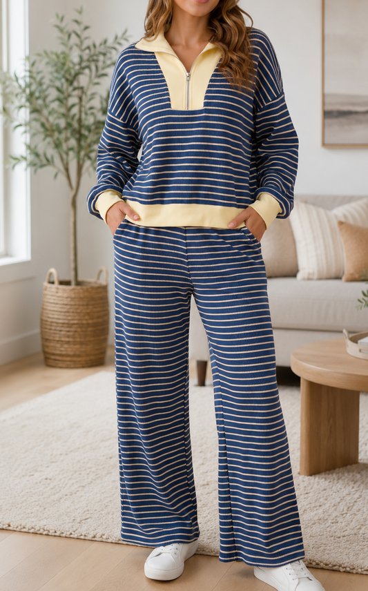Sideline Stripe Ribbed Set