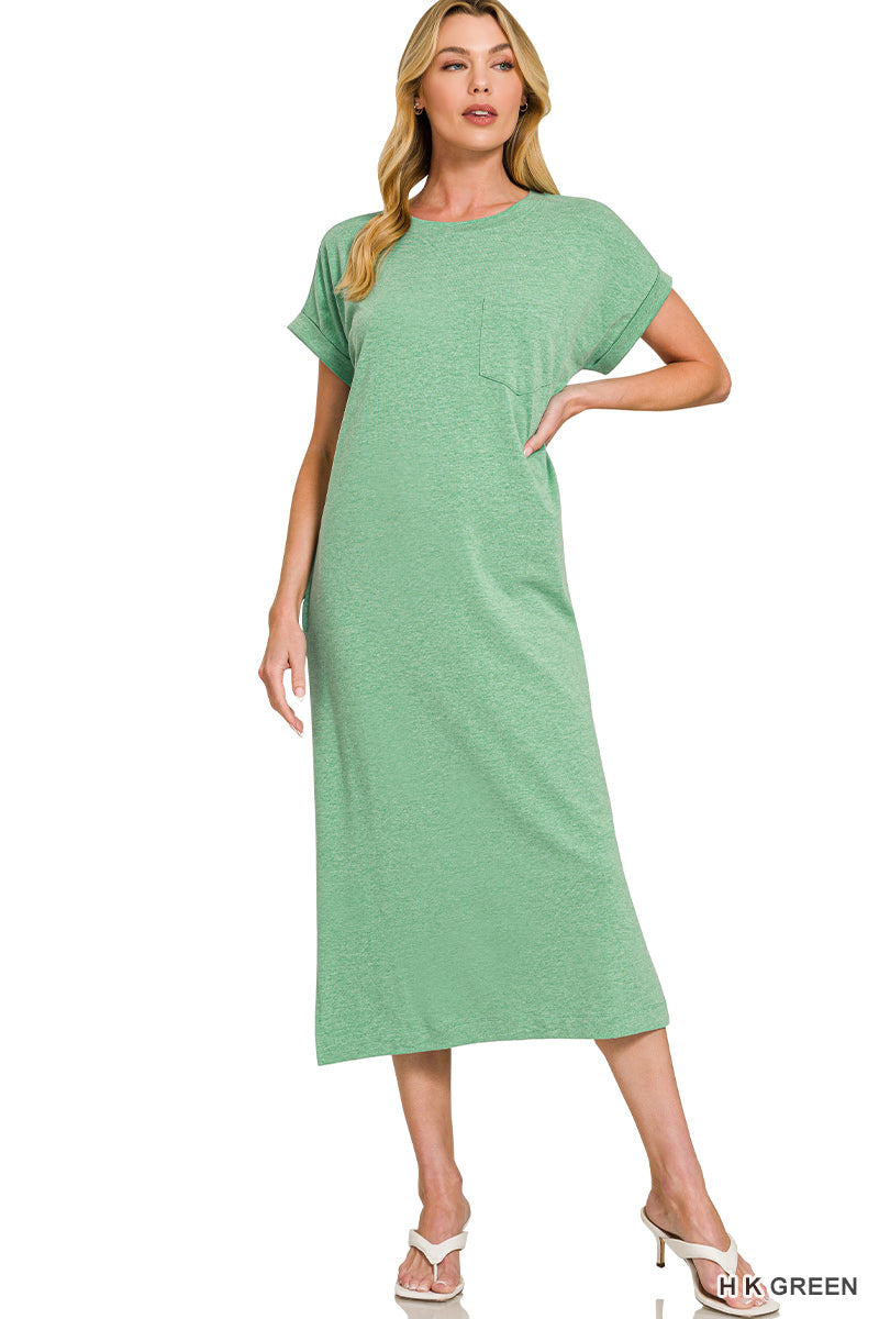Zenana Round-Neck Midi Dress