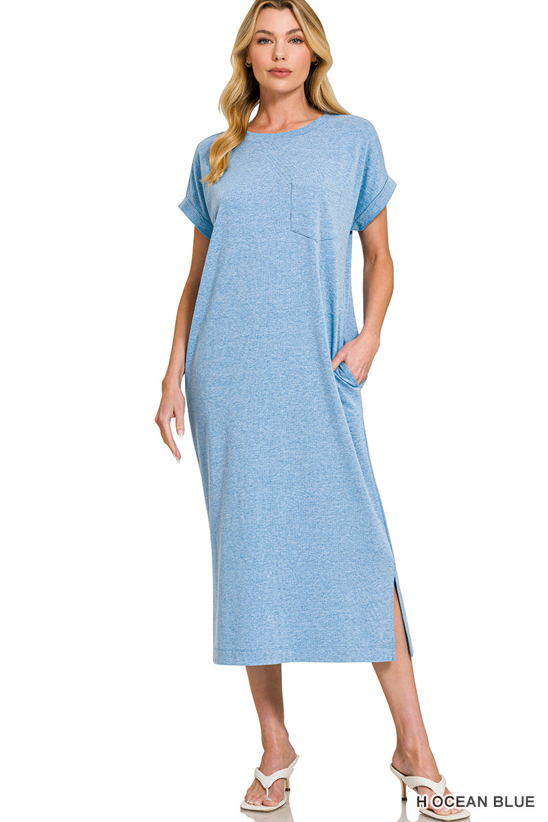 Zenana Round-Neck Midi Dress