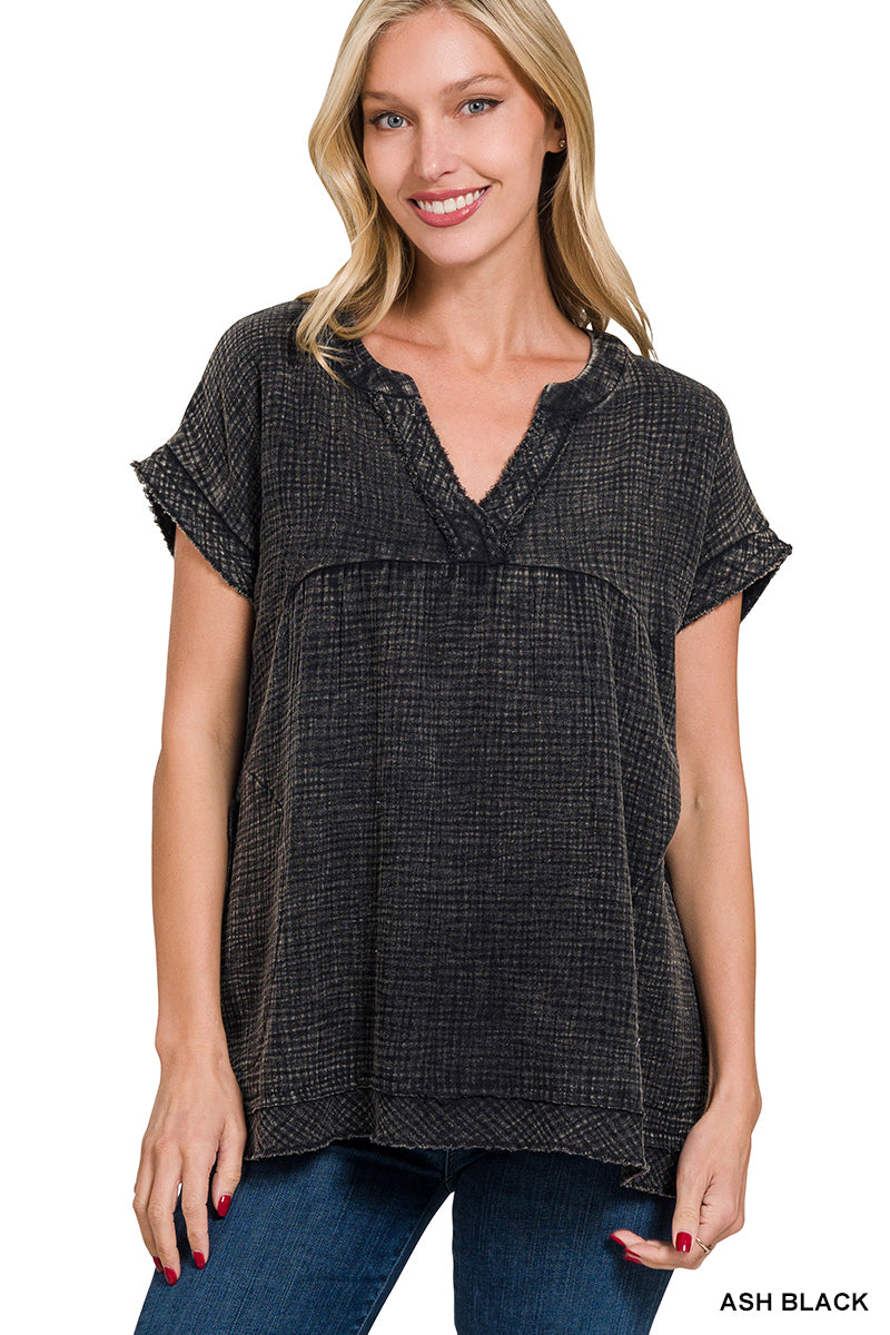 Zenana Double-Gauze Top