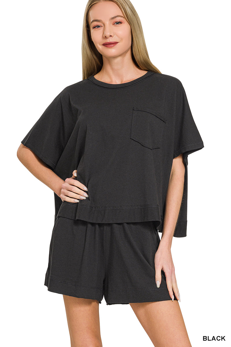 Zenana Exposed-Seam Boxy Set