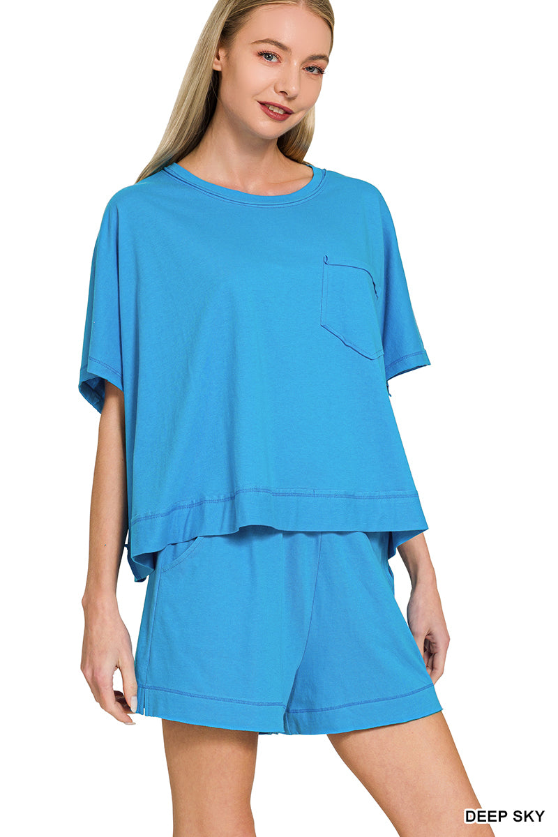 Zenana Exposed-Seam Boxy Set