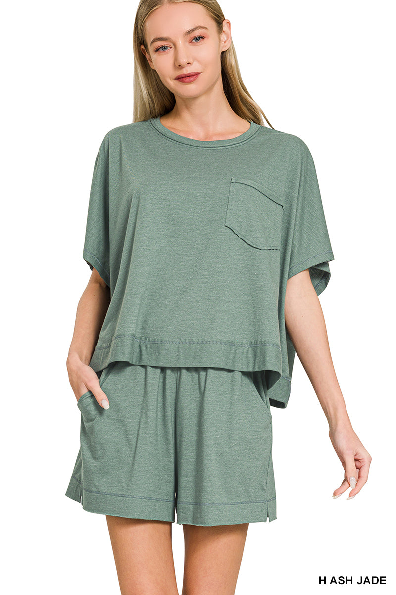 Zenana Exposed-Seam Boxy Set