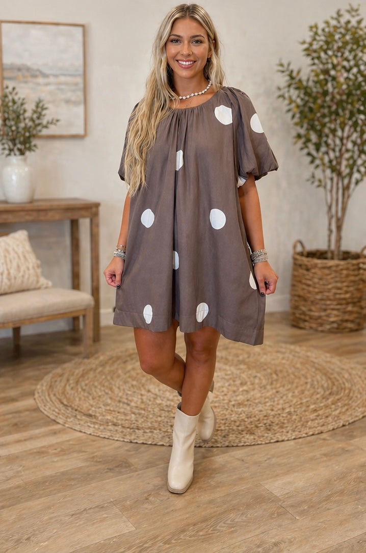 Cocoa Dot Mini Dress RTS