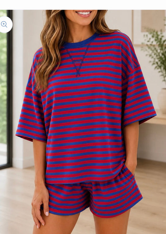 Striped ribbed set