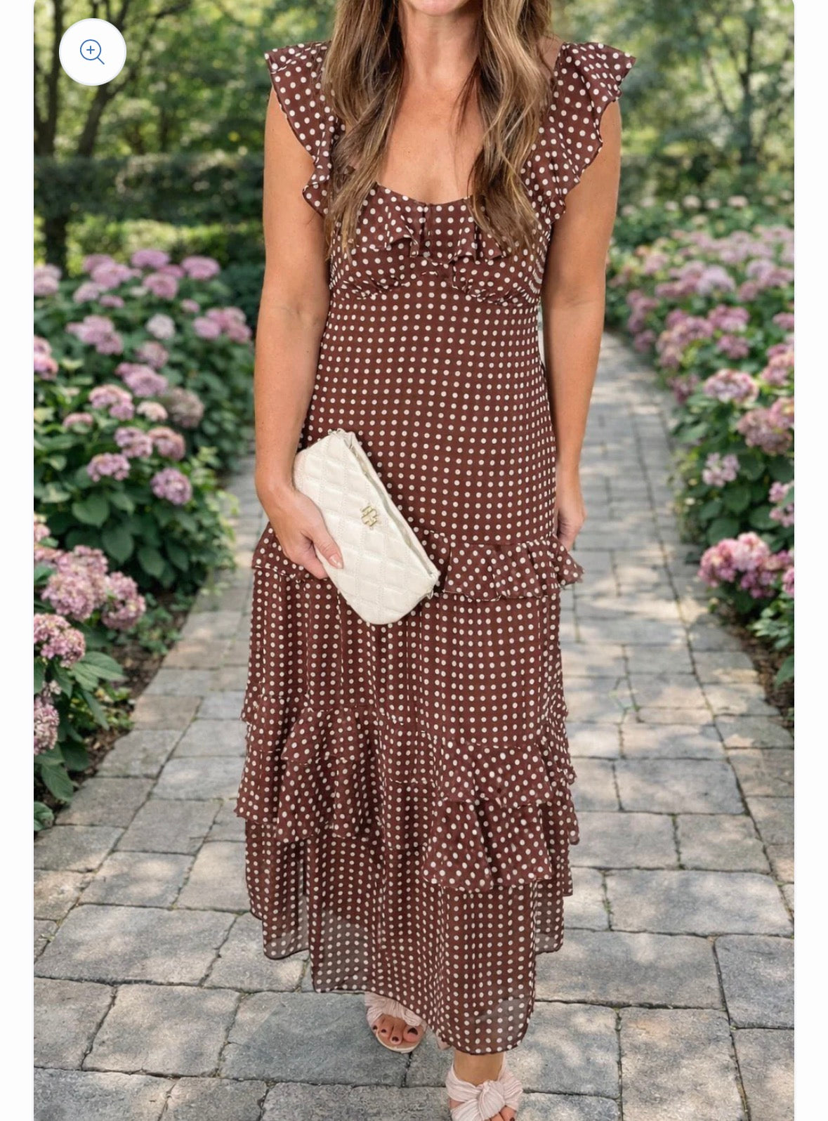 Polka Dot Ruffled Maxi Dress