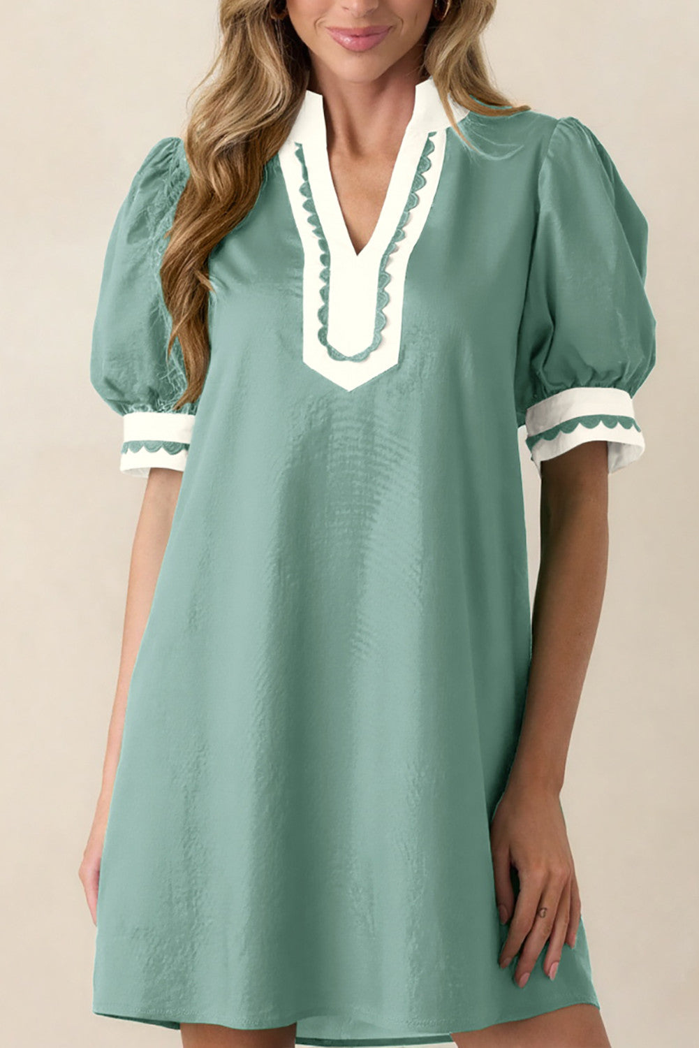 Green Scallop Dress
