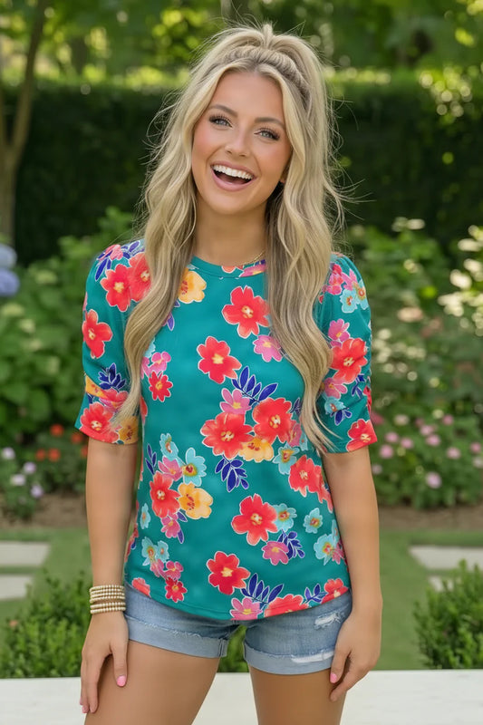 Floral Print Short Sleeve Top