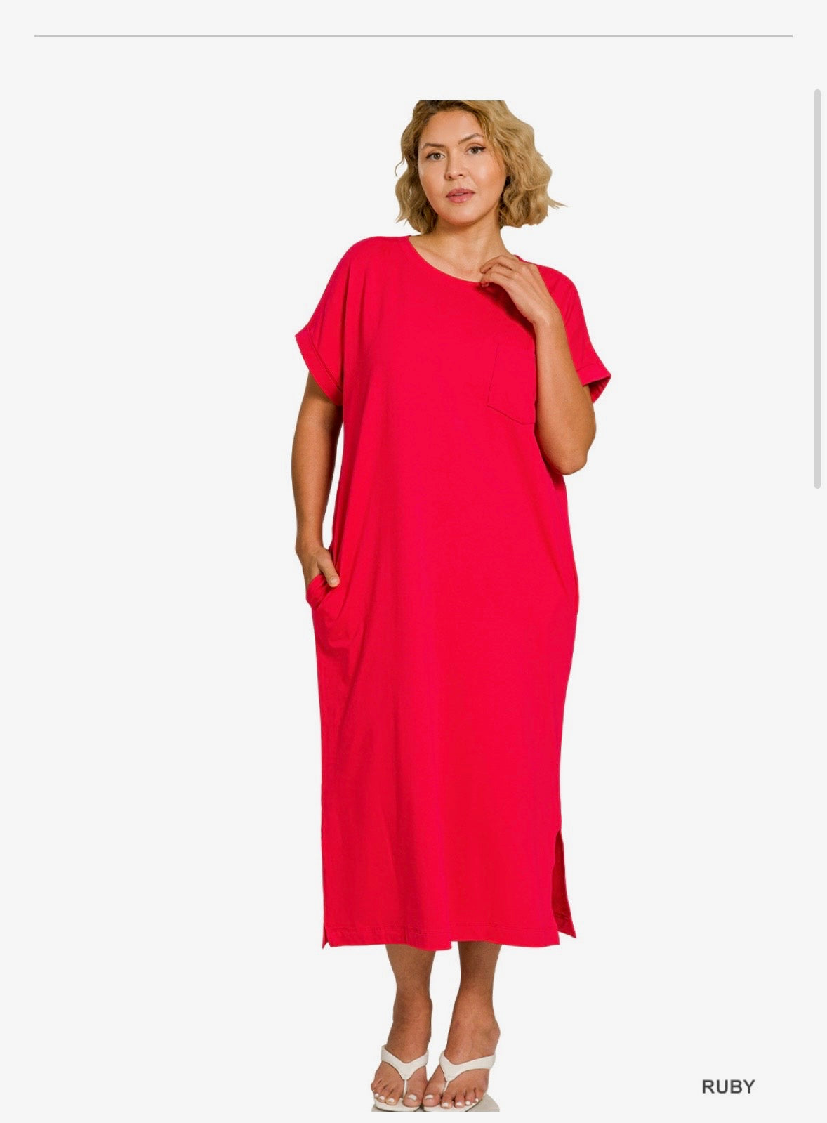 Zenana Midi dress-Red