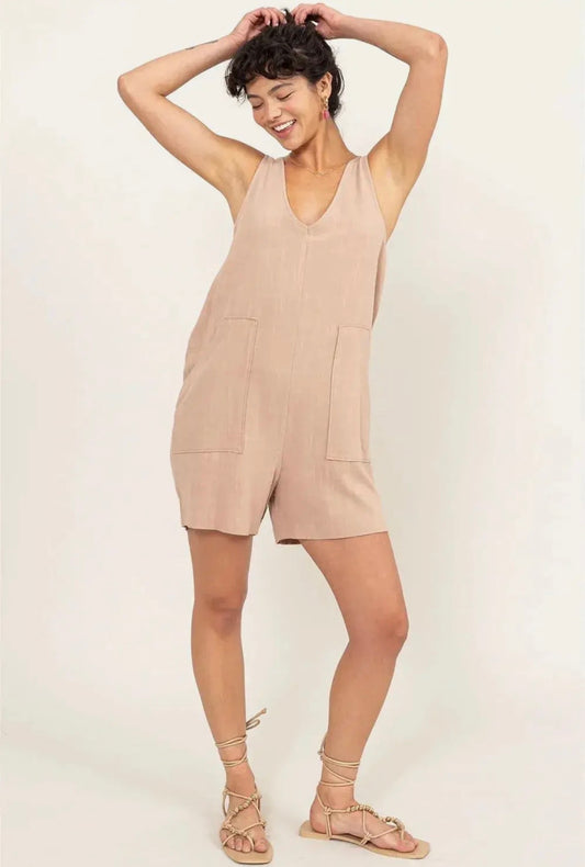 Boho Linen Flowy Romper