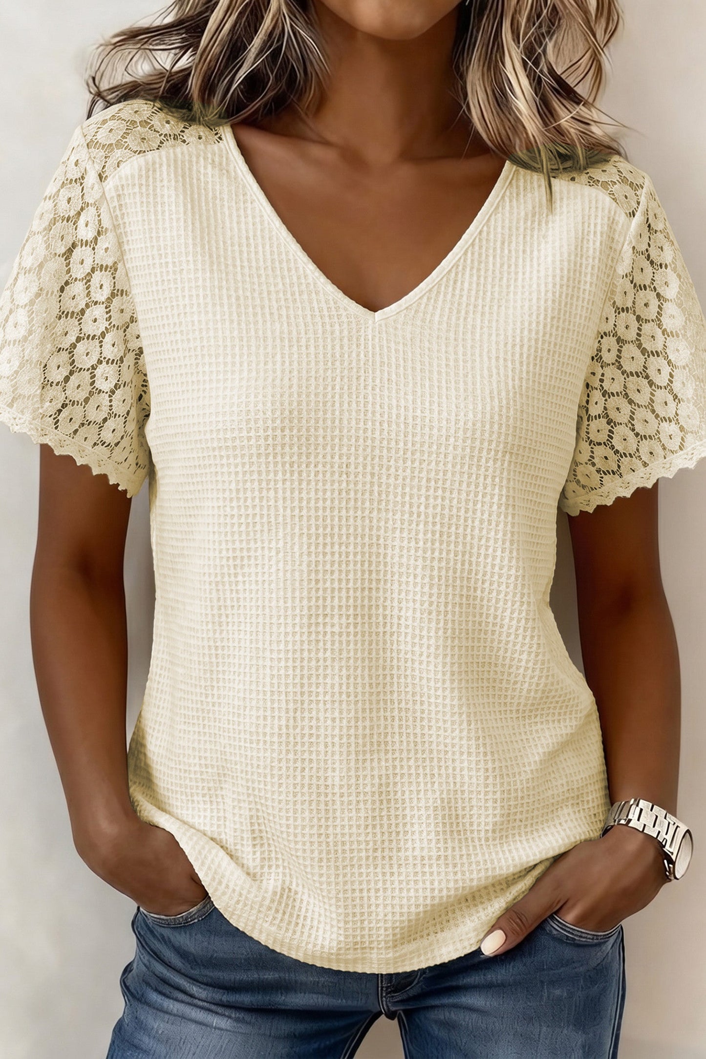Whisper Lace Knit Blouse RTS