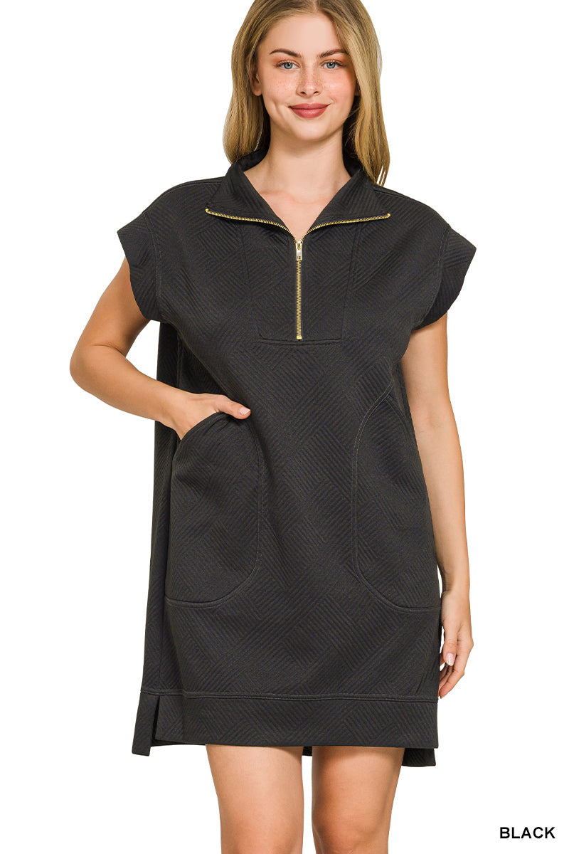 Zenana Quarter Zip Dress