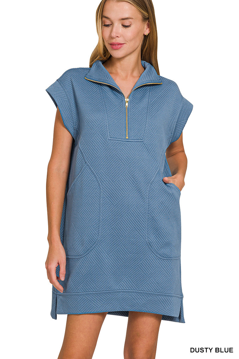 Zenana Quarter Zip Dress