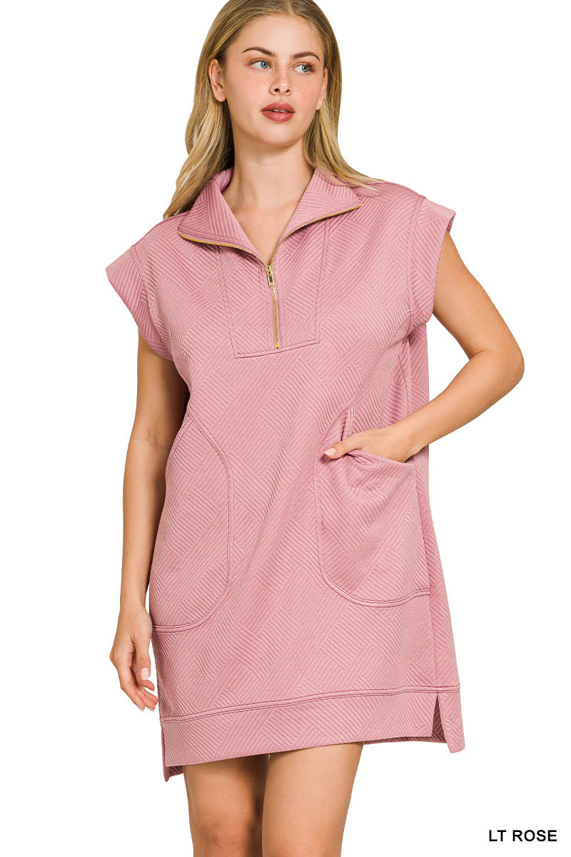 Zenana Quarter Zip Dress