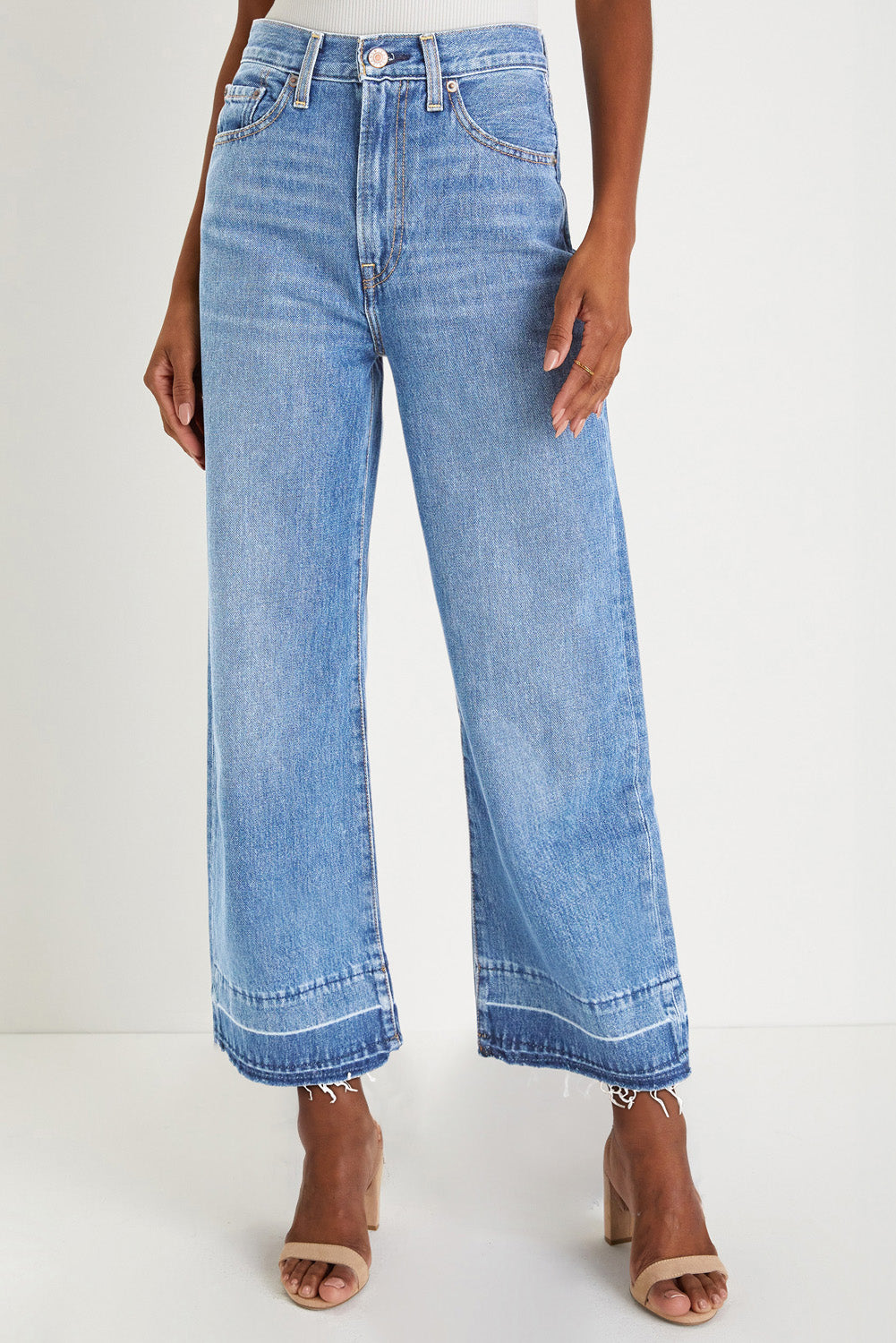 Raw Hem High Waist Jeans