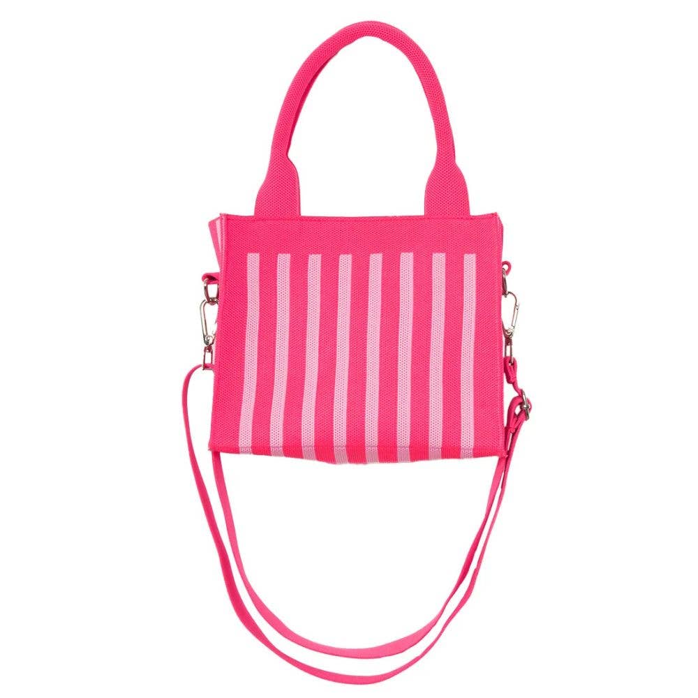Hot Pink Striped Mini Tote