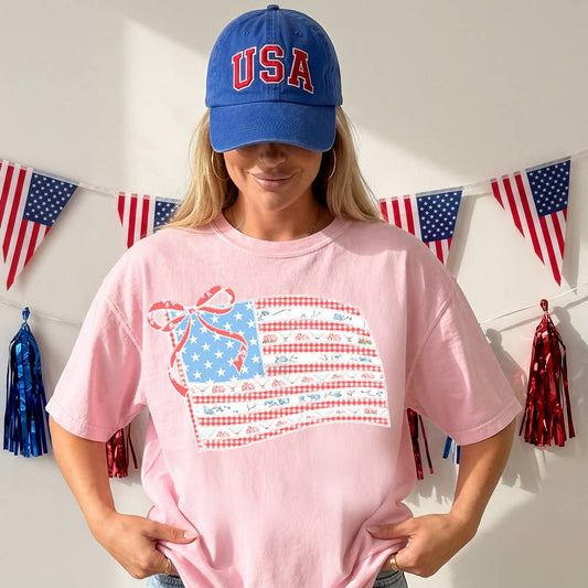Preppy Lace USA Flag Tee