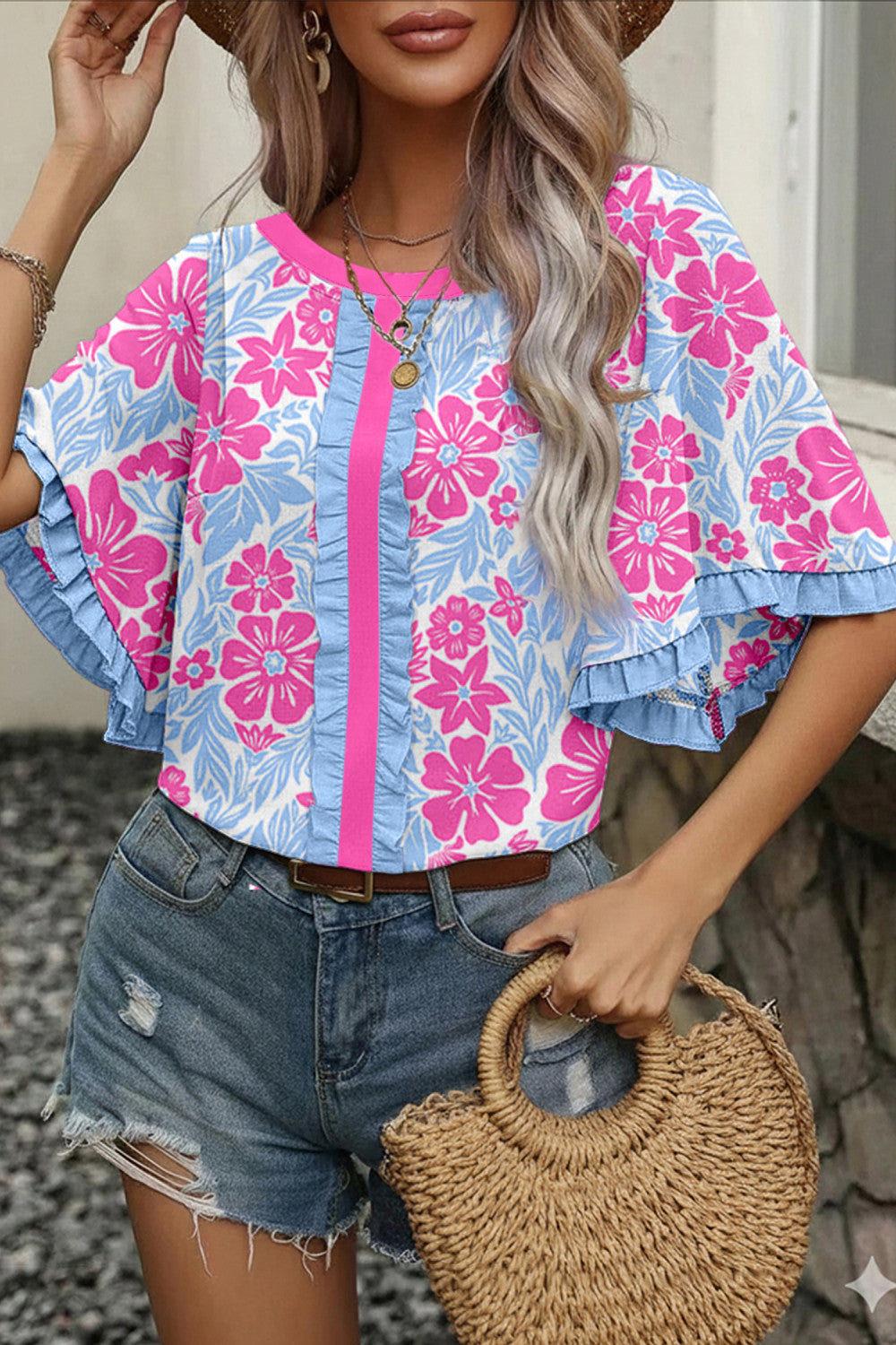 Floral Ruffled Blouse
